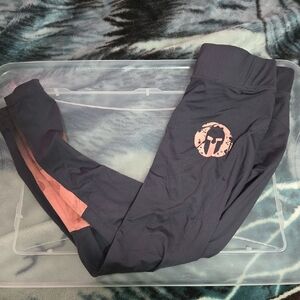 Black and Pink Leggings with Spartan Logo